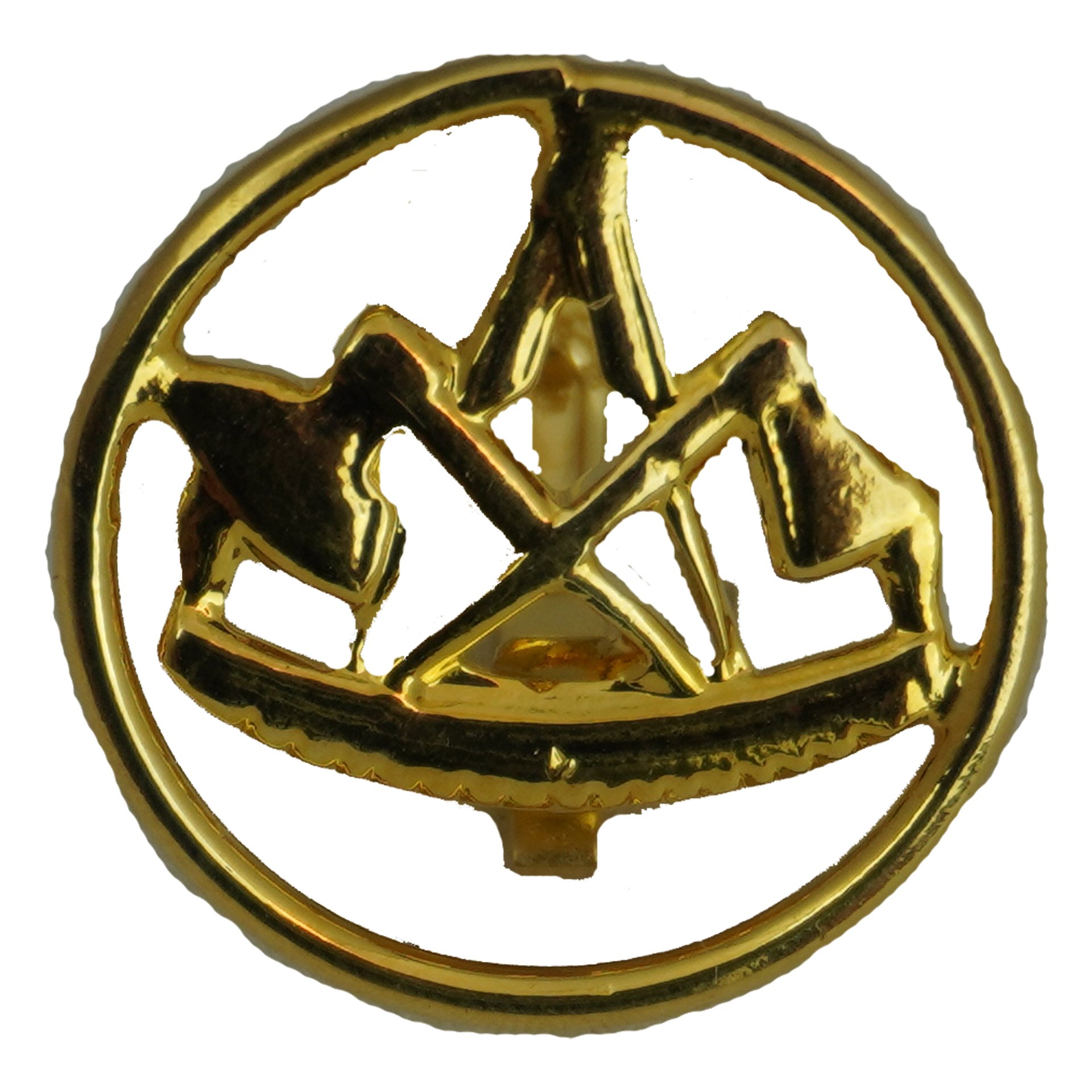 goldener Pin, Wappenemblem, Masonisches Symbol, runder Abzeichen, Metallabzeichen