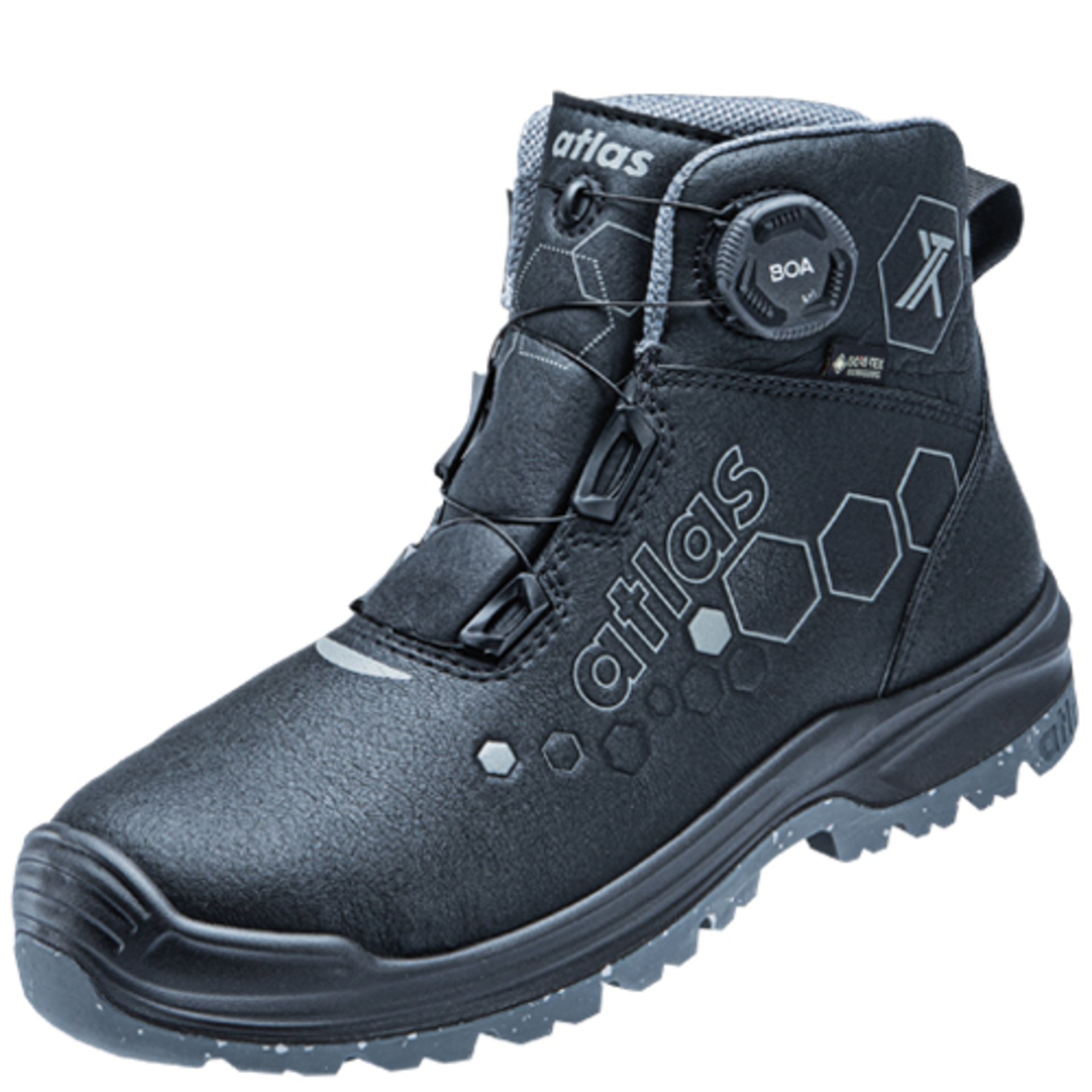 Stiefel, Wanderschuh, Druckknopf, Gummisohle, Textilzuschnitt