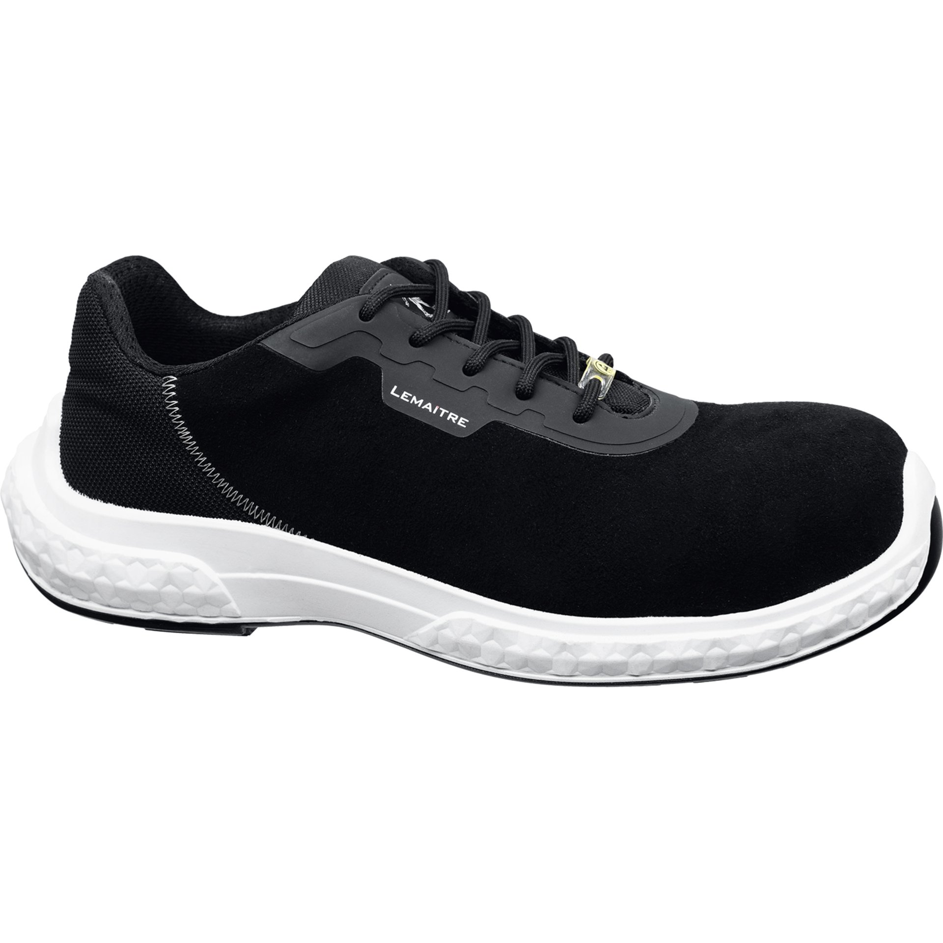 Sneaker, Schwarz, Mesh, Samt, weiße Sohle