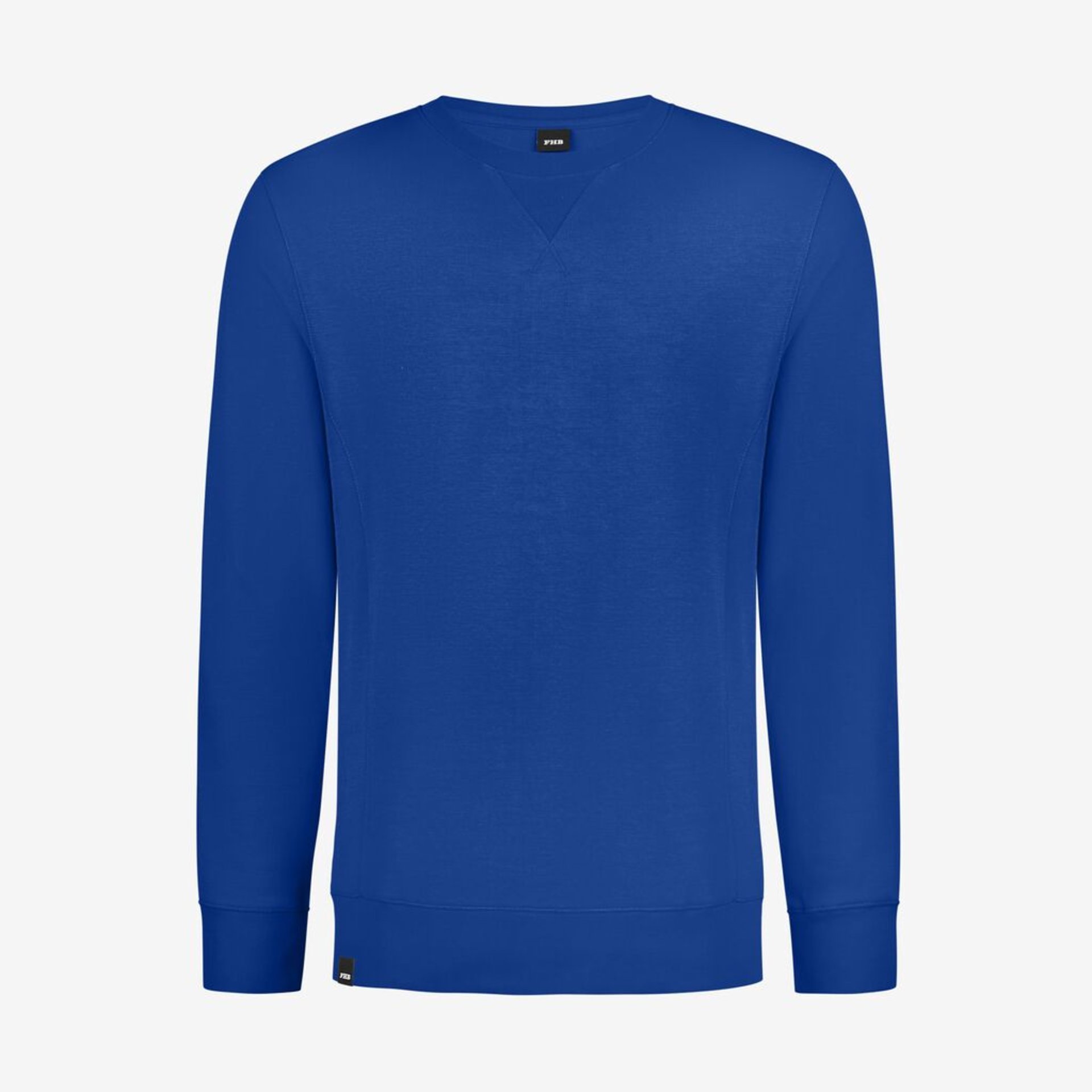 crewneck, sweatshirt, langarm, blau, einfarbig