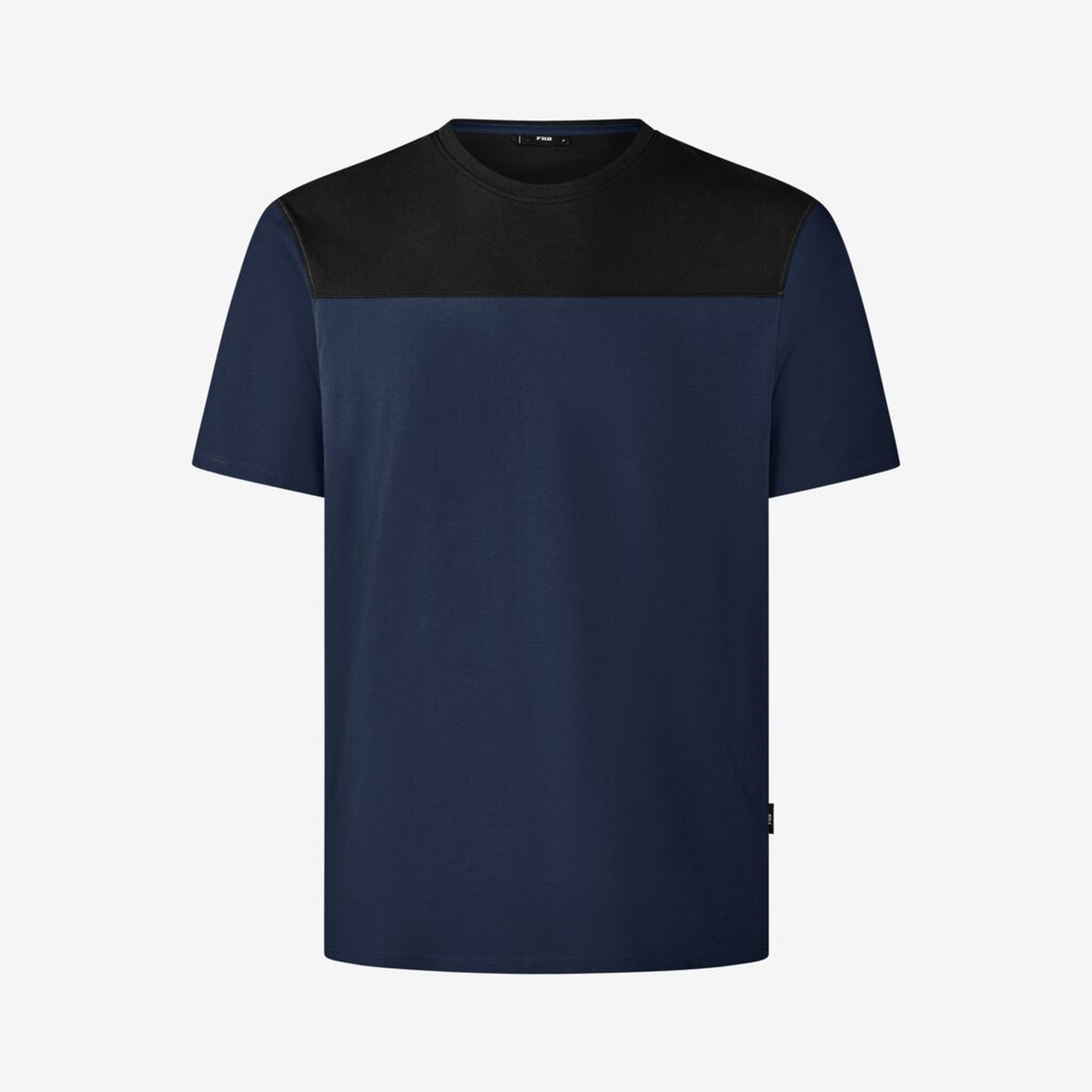 T-Shirt, Farbblock, Kurzarm, Navy, Schwarz