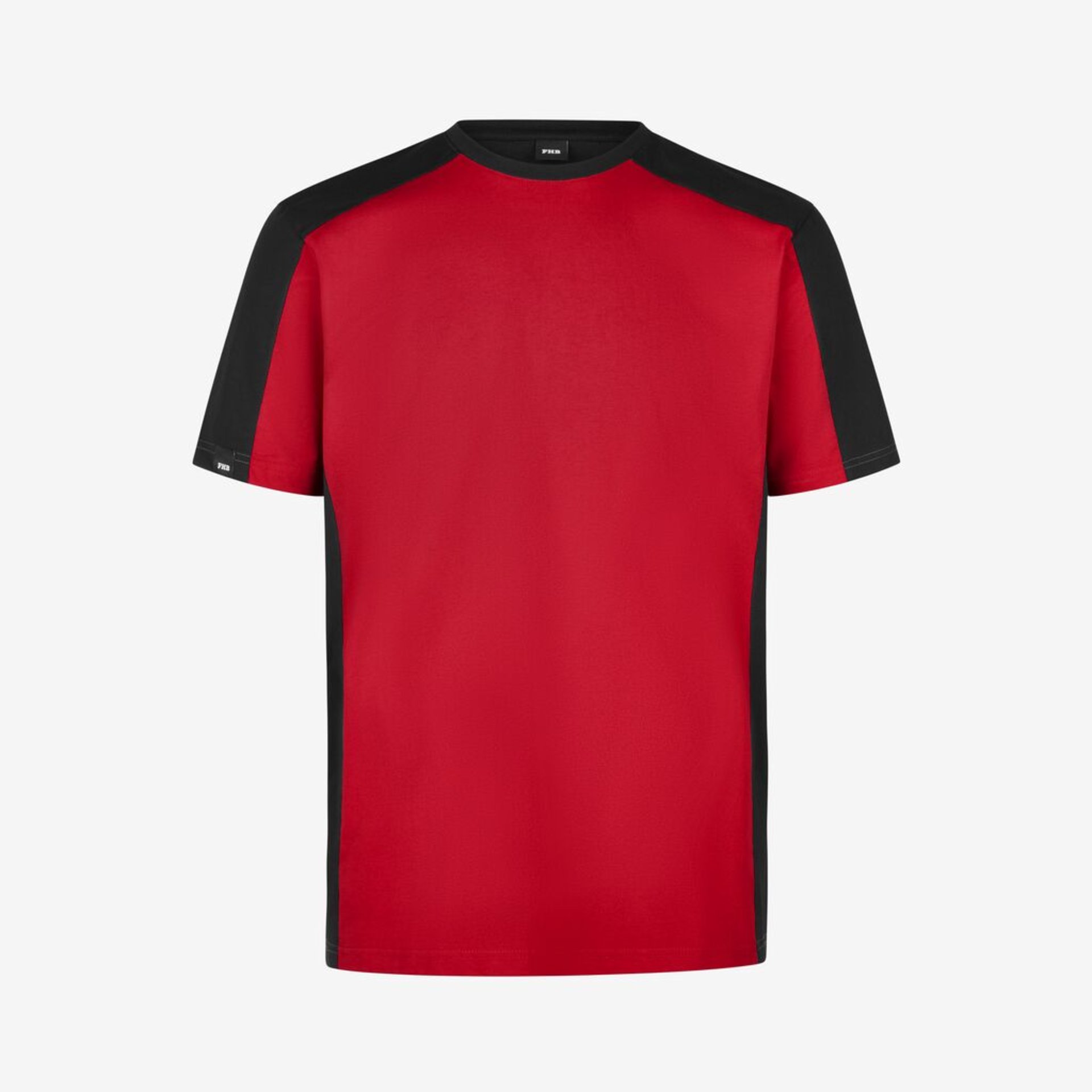 T-Shirt, Rot, Kurze Ärmel, Farbblock, Rundhalsausschnitt