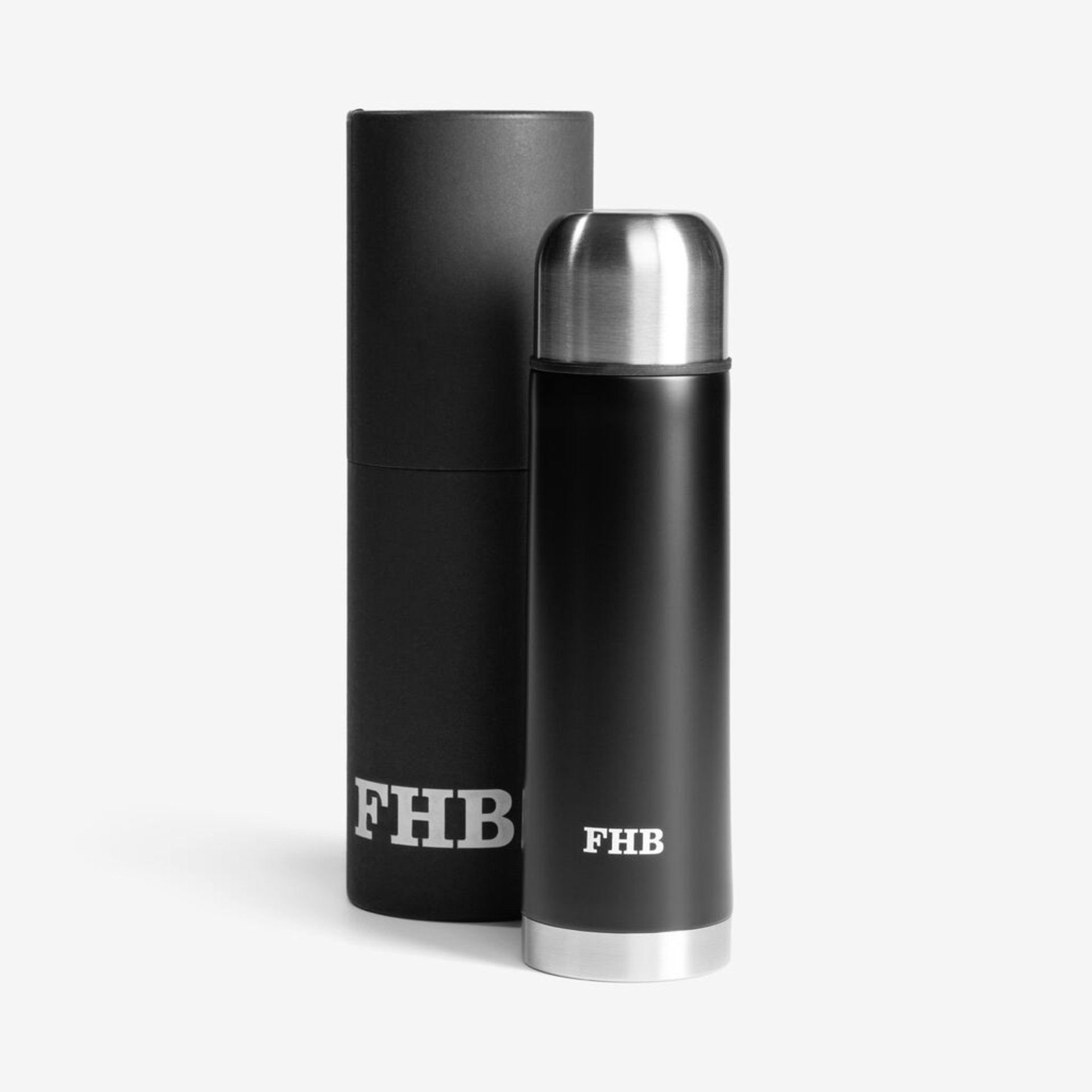 stainless steel bottle, Thermos, schwarze Flasche, Vakuumflasche, FHB
