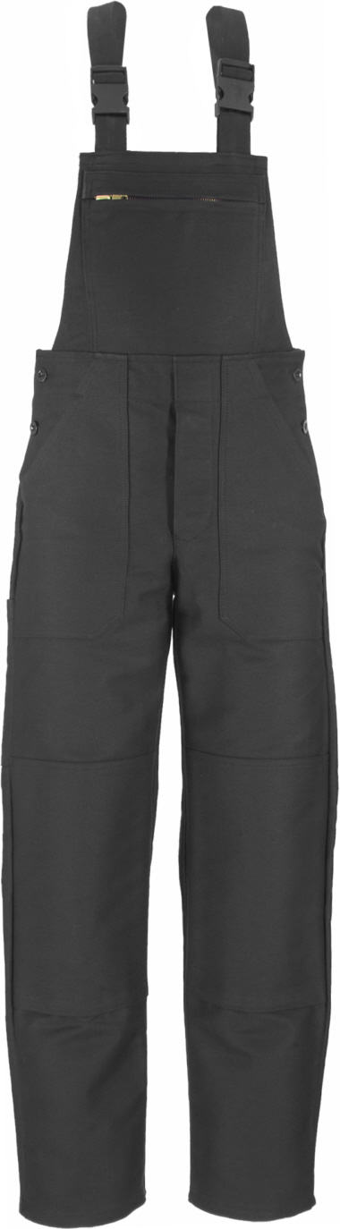 Latzhose aus Doppel-Pilot schwarz mit Kniepolstertaschen, JOB