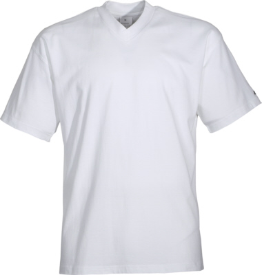 T-Shirt weiss mit  V-Ausschnitt, JOB