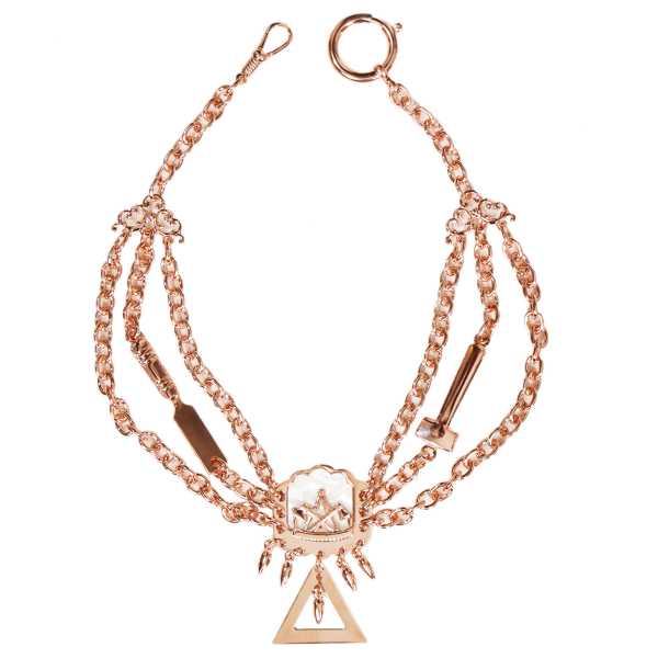 Zimmermann Perlmutterkette - Zunft-Schmuckkette, rose vergoldet im Etui